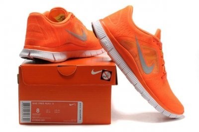 Nike Free 5.0 V3 Womens Running Shoes Orange Silver